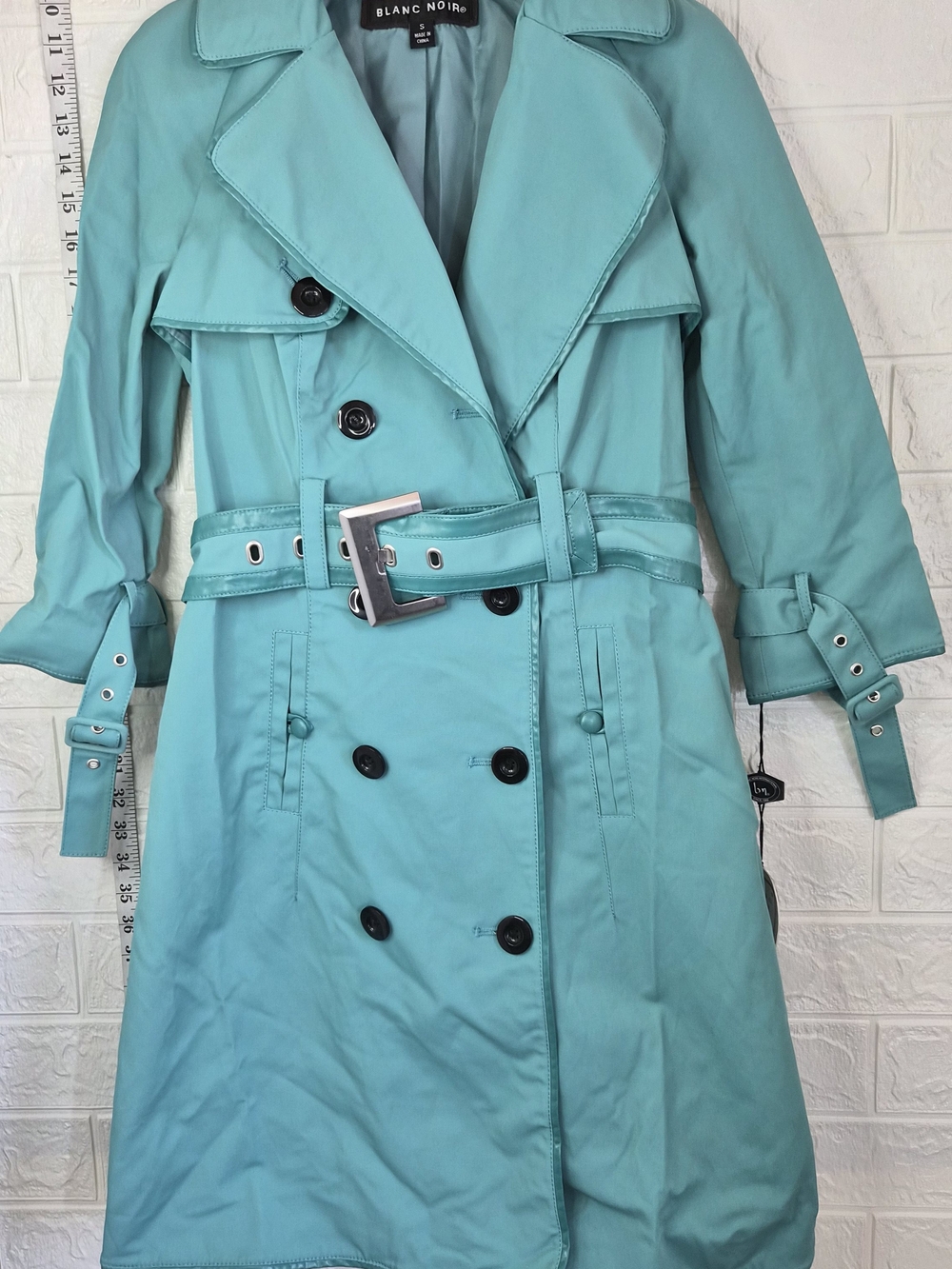 Blanc Noir- Sample Coat Amazing Teal Mint Blue Color Size Small one-of-a-kind